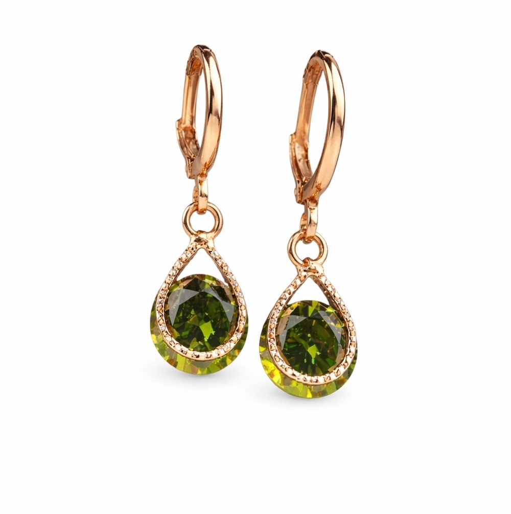 ✨ Emerald Green Earrings | Rose Gold Drop | Elegant Gold Teardrop [NEW] ✨